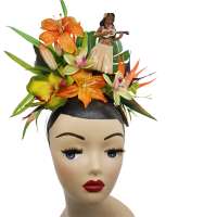 Hawaii Blumen Haarschmuck mit Hula Figur